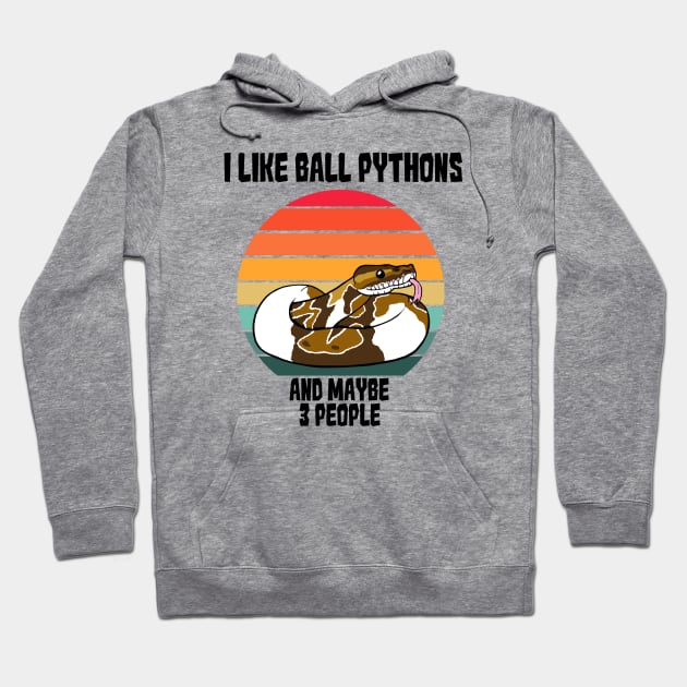 I Like Ball Pythons...and Maybe 3 People Hoodie by SNK Kreatures